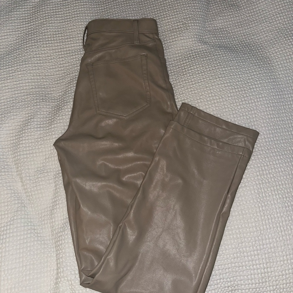 Abercrombie Curve Love Tan Leather Pants